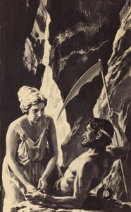 Gaea unlocked the chains of her son Saturn (Time) by English School
